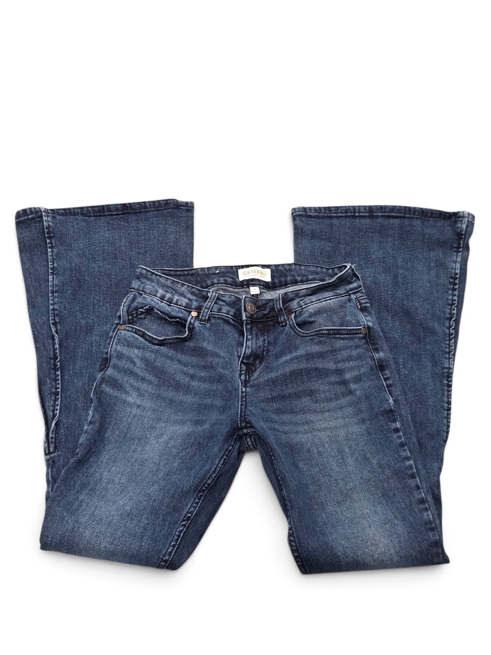 Shyanne Flare Bell Bottom Jeans Blue Dark Wash Western Boho Festival Size 26